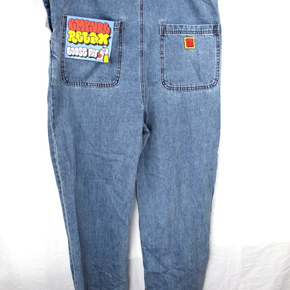 Empyre SK8 Bib Blake Overalls Men's Blue Relaxed Loose Fit Denim Jean Sz M NWT - Picture 8 of 10